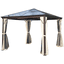 Outsunny Luxus Pavillon mit lichtdurchlässigem Dach braun, natur