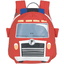 LÄSSIG Tiny Drivers kleuterrugtas - brandweerauto, rood
