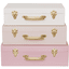 JaBaDaBaDo Mallette de rangement enfant rose, lot de 3