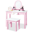 Pinolino Dětský toaletní stolek Jasmin včetně stoličky, růžový