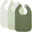 MEYCO Paquete de 3 baberos de rizo Uni Wgite/Sot Green / Forest 
