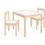 Pinolino Grupo mesa y asientos para niños Olaf 3 piezas, natural/blanco