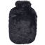 fashy ® Varmvattenflaska med fleeceöverdrag 2,0L, svart