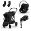 cybex GOLD Black Black i-Size Black Black Gazelle S barnvagn Moon inklusive Cloud G bilbarnstol Moon Base G basstation och adapter