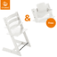 STOKKE® Tripp Trapp® Hochstuhl Buche weiß + Gratis Baby Set V2 weiß