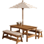 KidKraft Piknikový stolek se slunečníkem a lavicí BEIGE