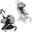 BABYZEN Kinderwagen YOYO2 0+ White mit Neugeborenenaufsatz und Textilset Stone