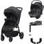 Britax Römer  Buggy B-Agile M Black Shadow inklusive autostol Baby-Safe Core i-Size Mid night  Grå plus Basestation Core og Adapter 