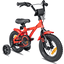 PROMETHEUS BICYCLES® RED HAWK Lasten pyörä 12" punainen & musta, alk. 3-vuotiaille, apurattailla