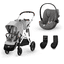 cybex GOLD Kinderwagen Gazelle S Silver Lava Grey inklusive Babyschale Cloud G i-Size Lava Grey und Adapter