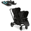 ABC DESIGN  Wózek dla rodzeństwa Zoom Black / Black z pałąkami na koła