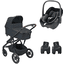 MAXI COSI Set Carro de bebé  combi Lila XP 3 en 1 Essential Graphite con silla portabebés Pebble 360 Essential Black 
