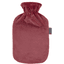 fashy ® Hot water bottle 2L med fleecetrekk i bordeaux
