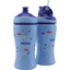 Nûby butelka ze słomką do picia i bidon z zamknięciem Pop-Up 360ml od 12 miesięcy, niebieski, 2 szt.