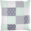 Ullenboom Federa cuscino a toppe 80 x 80 cm menta grigio