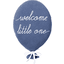 Nordic Coast Company Cuscino decorativo a palloncino " welcome little one" blu