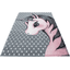 Giancasa Einhornteppich Kinderzimmer Flachflor Kurzflorteppich Kinderteppich 590 PINK
