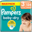 Pampers Baby-Dry bleer, størrelse 3, 6-10 kg, maxipakke (1 x 124 bleer)