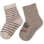 Sterntaler ABS-sokker, dobbeltpakke Høst/Ringel beige melange 