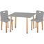 kindsgard Ensemble table enfant et chaises snakklig bois gris 3 pièces