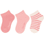 Sterntaler Korte sokken 3-pack rib mat roze 