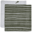 jollein Keukendoekje mousseline 2-pack Stripe Olive Leaf Green 