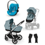 cybex GOLD Carrito de bebé EOS Lux Sky Blue con silla de auto Cloud G i-Size Plus Beach Blue y adaptador 
