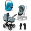 cybex GOLD Carrito de bebé EOS Lux Sky Blue con silla portabebés Cloud G i-Size Plus Beach Blue y adaptador 