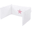 babybay® Tour de lit enfant piqué, blanc motif brodé étoile rose étoiles blanc 176x35 cm