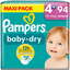 Pampers Baby-Dry bleer, størrelse 4+, 10-15 kg, maxipakke (1 x 94 bleer)