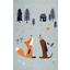 ScandicLiving Alfombra zorro y perro, gris 100x160 cm