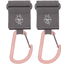 LÄSSIG Mousquetons pour poussette gris lot de 2