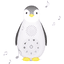 ZAZU Zoe - tučňák Bluetooth jukebox s noční světle šedou