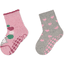 Sterntaler Lot de deux chaussettes ABS souris et cœurs rose chiné 