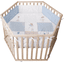 roba Parc bébé hexagonal Cosiplay Vintage Bear bois naturel 121x106 cm