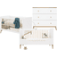 Bopita Babykamer Paris 2-delig 70 x 140 cm cabriolet wit / natuur