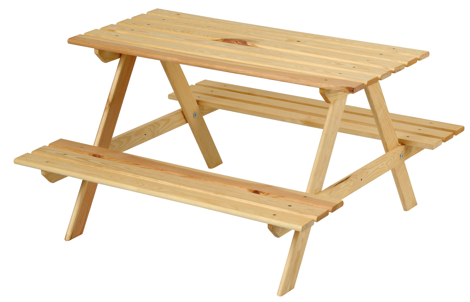 John Ensemble table bancs enfant, bois naturel