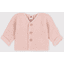 Petit Bateau Cardigan bébé tricot point mousse coton rose saline