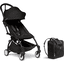 BABYZEN Kinderwagen YOYO2 6+ Black mit Textilset Black und Backpack YOYO Black