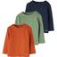 s. Olive r Camiseta de manga larga pack de 3 orange /verde/azul