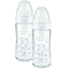 NUK Bottiglia di vetro First Choice ⁺ dalla nascita 240 ml, temperatura control in confezione doppia bianca