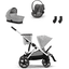 cybex GOLD Carrito de bebé Set Gazelle S Silver Lava Grey con capazo Gazelle S Cot Lava Grey, silla portabebés Cloud G i-Size Plus Lava Grey Plus    y adaptador Gazelle S 