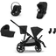 cybex GOLD Geschwisterset Gazelle S Black Moon Black inklusive Sitzeinheit Babyschale Cloud G i-Size Plus Moon Black Plus und Adapter