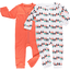 pink or blue Combinaison pyjama enfant orange/blanc lot de 2 