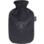 fashy ® Varmvannsflaske 2L med fleecetrekk og glitterbroderi, mørkegrått