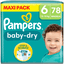 Pampers Pannolini Baby-Dry, taglia 6, 13-18 kg, confezione maxi (1 x 78 pannolini)