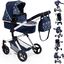 bayer Design Wózek dla lalek Neo Vario niebieski z serduszkami