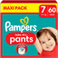 Pampers Couches-culottes Baby-Dry Pants taille 7 extra large 17 kg+, Maxi Pack 1x60 pièces