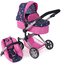 BAYER CHIC 2000 Kombi-Puppenwagen LINUS Butterfly navy-pink