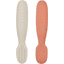 BEABA  ® Juego de 2 cucharas de aprendizaje de silicona terracota/ velvet gris